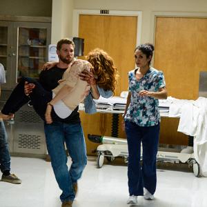 Still of Rachelle Lefevre Mike Vogel Colin Ford and Crystal Martinez in Under the Dome 2013