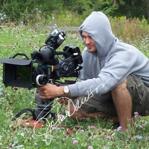 Cinematographer Shawn Grace on set 