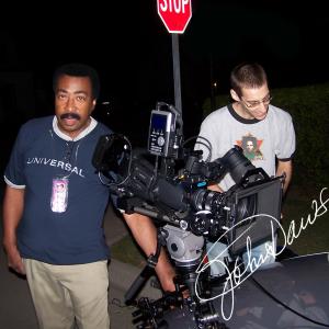 Night scene on location in the making of the movie 