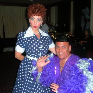 Paloma Morales as Lucy Ball MC at a Halloween Dance in Hollywood California