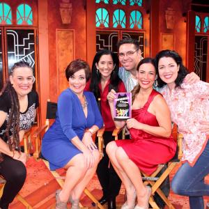 with the Cast of Menopausia el Musical at the Ricardo Montalbán Theatre. 2013 Being Interview by Kelly and Aaron show.