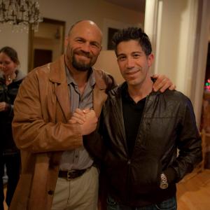 Gianni Capaldi and Randy Couture on set