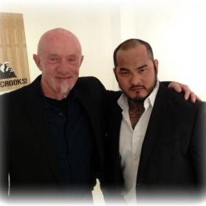 Marcus Natividad with Jonathan Banks in Bullet feature film