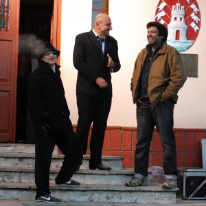 Sergio Teubal, Gabriel Goity And Fabian Vena at a stop in the shoot of El Dedo
