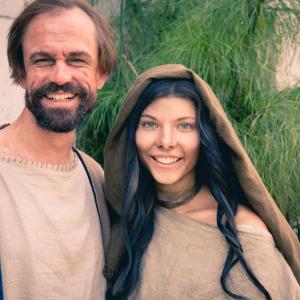 Rich Swingle with former student Audrey Cornett on the set of Polycarp: Destroyer of Gods.