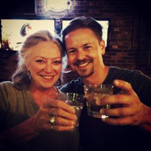 Post-filming drinks with Veronica Cartwright.