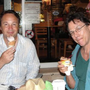 Pete with actor Richard Hatch enjoying ice cream in Mexico