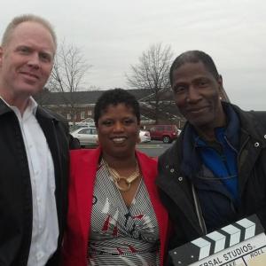 On location for the filming of Anger with Actor, Mel Burch, and Director, Bert Williams.