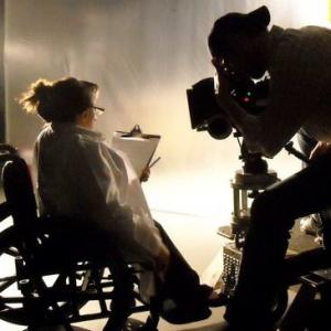 Nicole Gerth and director Dave Lehleitner on the set of Someone to trust