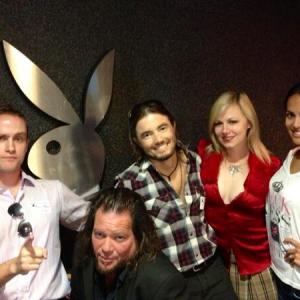 8/26/13 Playboy Radio Interview for Truth or Dare. Pictured w/ Jessica Cameron, Jonathan Higgins, Joshua Friedman, and '13PMOY Raquel Pomplon.