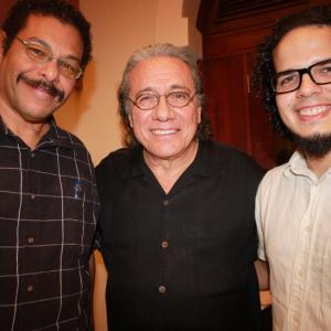 Alfonso Fuentes composer Edward James Olmos and E Bayon RosEscribano at the Film Music Composition Convention in San Juan Puerto Rico