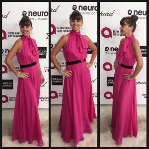 Actress Paula Roman attends the 23rd Annual Elton Jonh AIDS Foundation Academy Awards Viewing Party