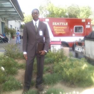 On set of TV Series Greys Anatomy as Hospital Administrator