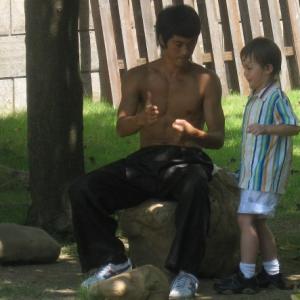 Giulio and Danny Chen in The Legend of Bruce Lee serial TV set, aired by CCTV 2008.
