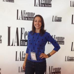 Rachel Noll at the LA Femme Festival with Dont Pass Me By where she accepted the award for Best Feature Writer