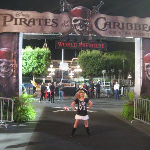 Piper Reese on the black carpet in Main Street Disneyland at the Pirates of the Caribbean On Stranger Tides World Premiere!