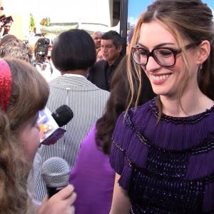 Piper Reese interviewing Anne Hathaway