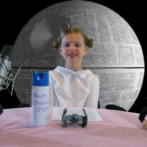 Piper Reese on the Pipers Picks TV set filming episode 15 Here Come the Star Wars Clone Wars! in 2008