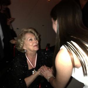 Shirley Douglas and I meeting at the Actra Awards Toronto