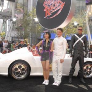 Sarah Hummert and Colton Haynes at the Speed Racer premiere in Los Angeles CA