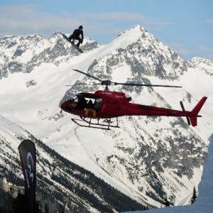 Steve flying for an upcoming ski film in Whistler, British Columbia.