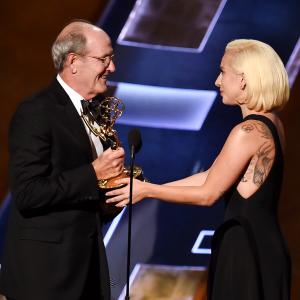 Richard Jenkins and Lady Gaga at event of The 67th Primetime Emmy Awards 2015