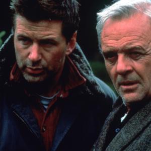 Still of Anthony Hopkins and Alec Baldwin in The Edge 1997