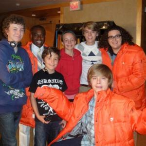 Christos and Suite Life on Deck Cast in 2010 Suite Life on Deck Movie