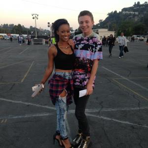 Christos & Paige Thomas (The X Factor USA Season 2 Finalist) at Eminem and Rihanna's 
