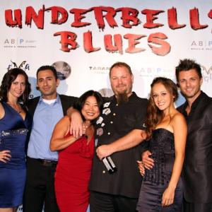 Phil Messerer Adam Cook and Arsen Bagdasaryan at the Underbelly Blues Premiere.