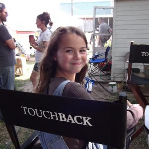 Jacquelyn on set of Touchback..