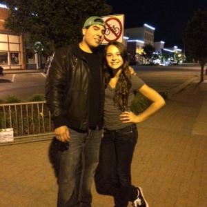 Jacquelyn (AS Becky) and David Scott Diaz ( As Freddy) while filming 