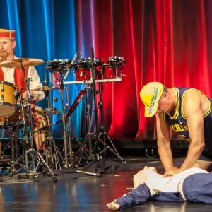 Performing CPR during the Paris show of The Legend of LInconnue