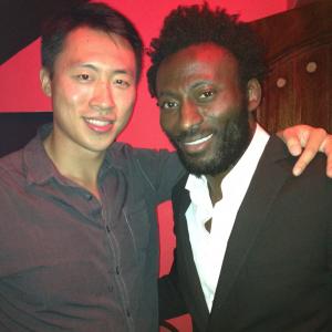 Babs Olusanmokun and Stephen Lin the Ponies premiere afterparty