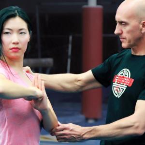 Cindy Chu Practicing Wushu Form with Wushu Master and Stunt Actor Tim Storms