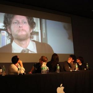 Mike and Dan Palermo on Apples Panel of short filmmakers at the Tribeca Film Festival Their film Being Human onscreen