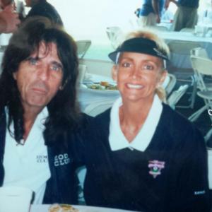 Lena Banks and Alice Cooper at his Celebrity AM Golf Tournament all proceeds go to his charity Solid Rock Foundation