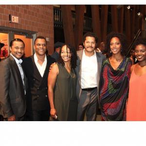 On the eve of his directorial debut with the cast of August Wilson's Seven Guitars [from l to r] Charlie Hudson III, Jason Dirden, Kevin Mambo, Crystal Dickinson, Christina Acosta Robinson, Brittany Bellizeare, Brain D. Coats