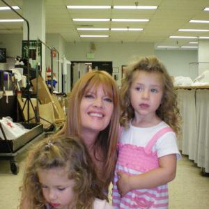 Bianca and Chiara with Michelle Stafford , on the set of Young and Restless