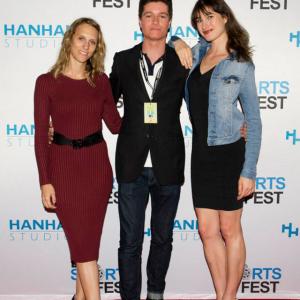 Nicolas Wendl with writer/producer Tiziana Giammarino and Lead Actress Mariah Bonner at the premiere night for ELISA at the LA Shorts Fest.