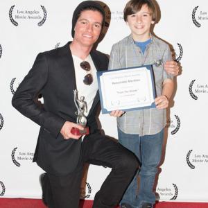 Nicolas Wendl and Cameron McIntyre at the Los Angeles Movie Awards 2014 taking home the award for Best Original Score for From the Woods