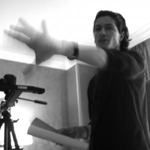 Nicolas Wendl on the set of his short film Do Not Disturb