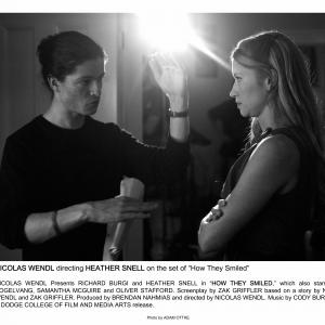 Nicolas Wendl directing Heather Snell on the set of of his new short film 