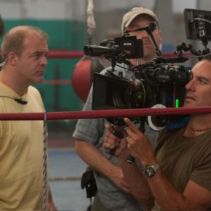 Dana on the set of The Fighter