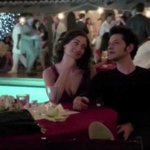 Eden Malyn as Zanna, and Ben Schwartz as Clyde Oberholdt on Showtime's House of Lies