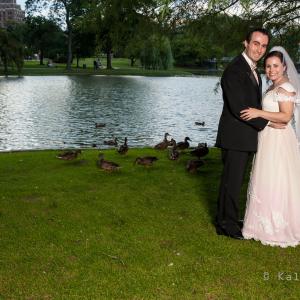 Dan Marshall & Shira Price Wedding Portrait at Boston Public Garden