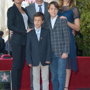 Rebecca Rigg actor Simon Baker Stella Baker Harry Baker and Claude Baker attend a ceremony honoring Simon Baker with the 2490th Star on The Hollywood Walk of Fame on February 14 2013 in Hollywood California
