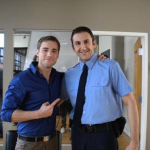 On the set of Primary with Dustin Milligan