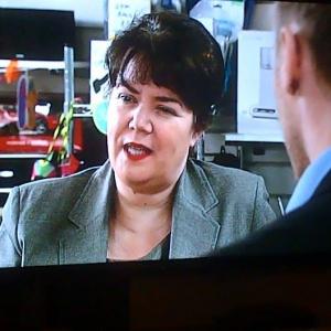 Coronation Street ITV - August 2014 Julie Barclay as Meg Ollerenshaw Mark Baylis as Rob Donovan. directed by Terry Dydggen Jones