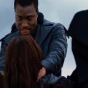 Amadou Ly (Henri) attacks Kristen Stewart (Bella) in Alice's vision in Breaking Dawn Part 2